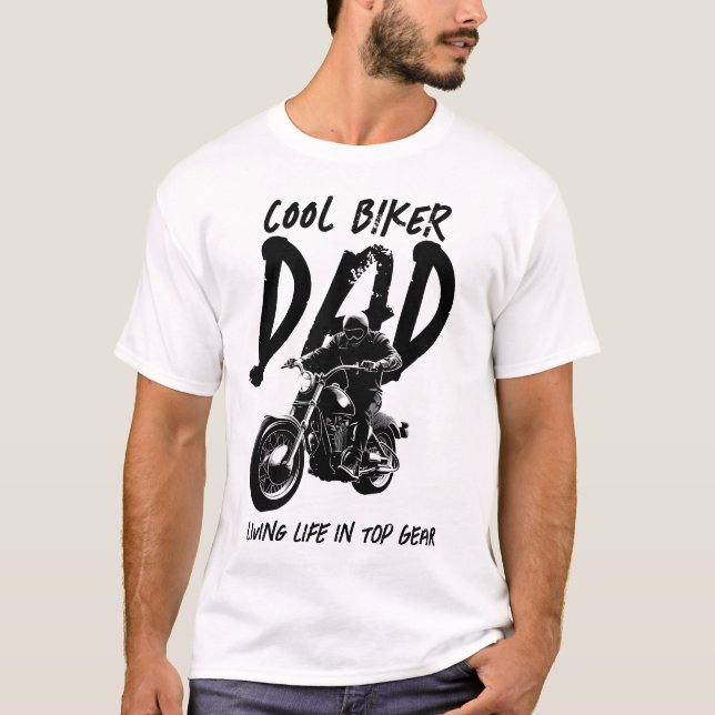 T-shirt Biker Papa | FÊTE DES PÈRES | Base de lumière de b (Devant)