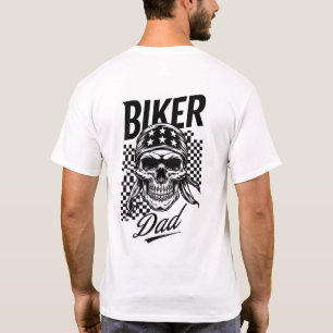 T-shirt Biker Papa Motocyclette crâne et indicateur À da