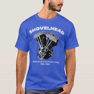 T-shirt Biker Shovelhead Motorcycle Engine Vintage Men Wom