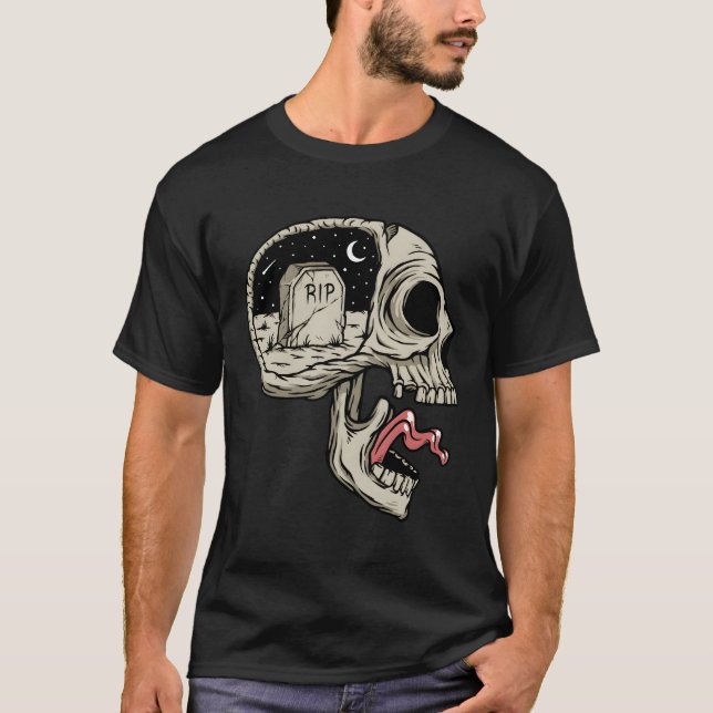 T-shirt Biker Skeleton Mystic Death Bone (Devant)
