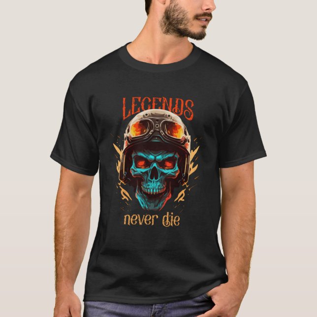 T-shirt Biker Skeleton Mystic Death Bone (Devant)