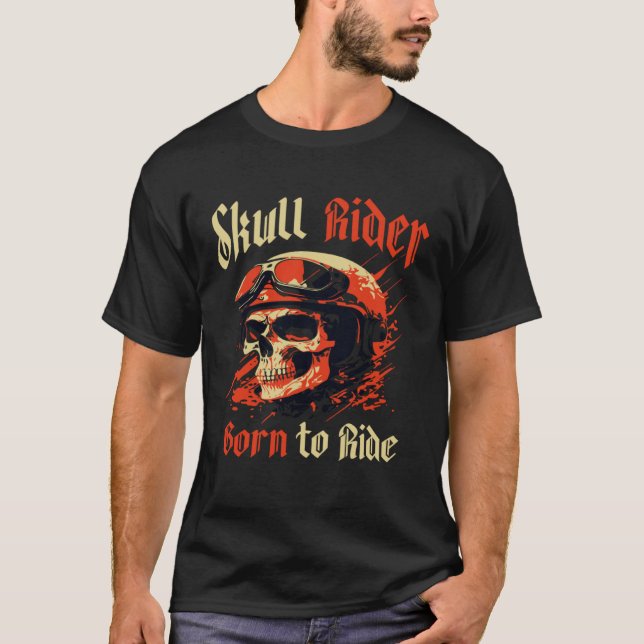 T-shirt Biker Skeleton Mystic Death Bone 3 (Devant)