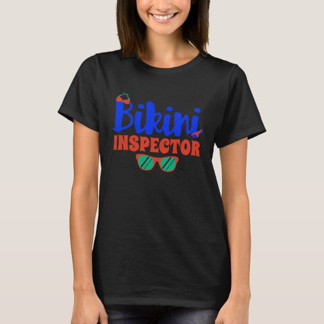 T-shirt Bikini Inspector Adult Pun Pool Party (Devant)