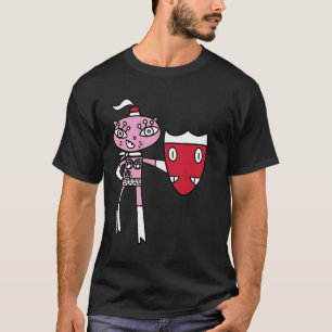 T-shirt Bikinikat Un Chat Rose Super Héros Avec Bouclier