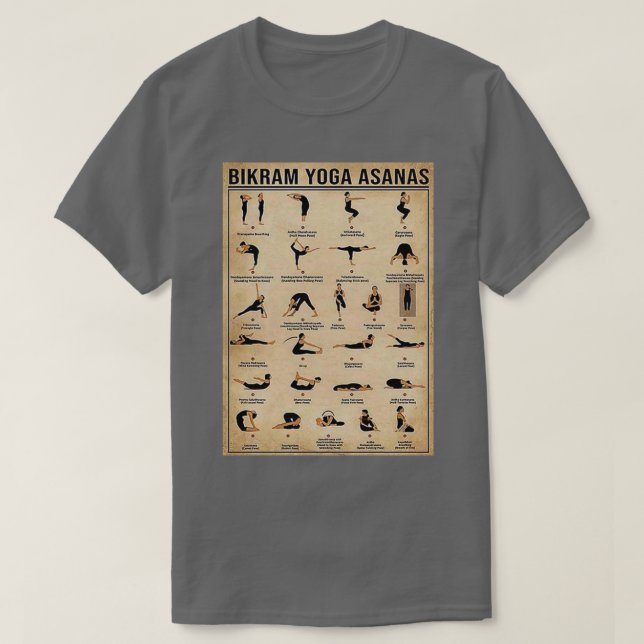 T-shirt Bikram yoga asanas (Design devant)