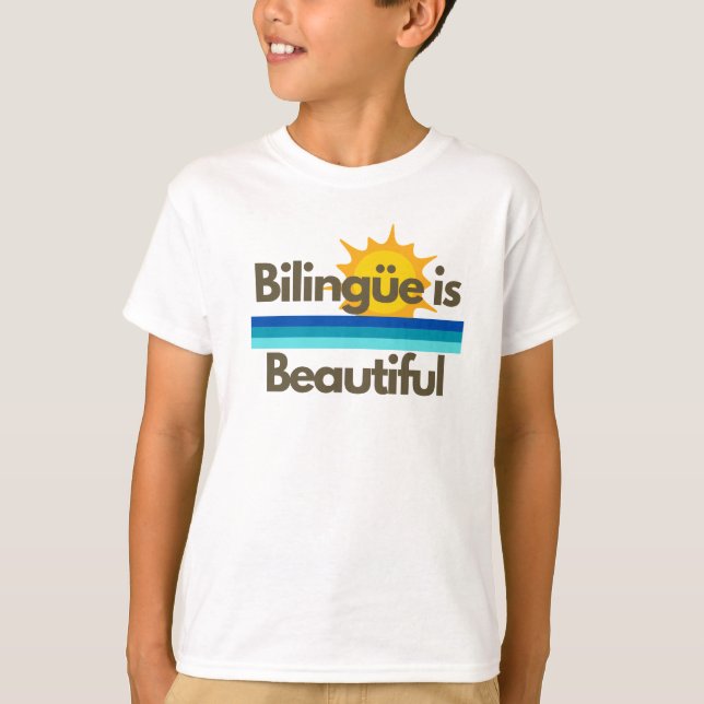 T-shirt Bilingue est belle chemise pour enfants (Devant)