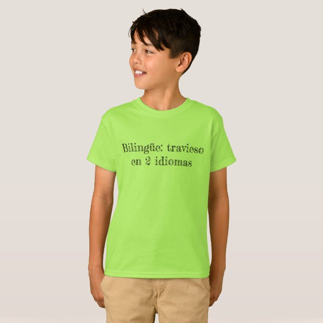 T-shirt Bilingüe : travieso (Devant entier)