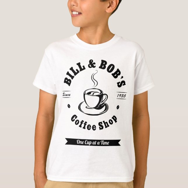 T-shirt Bill et Bob's Coffee Shop - AA 12 Step Recovery S (Devant)