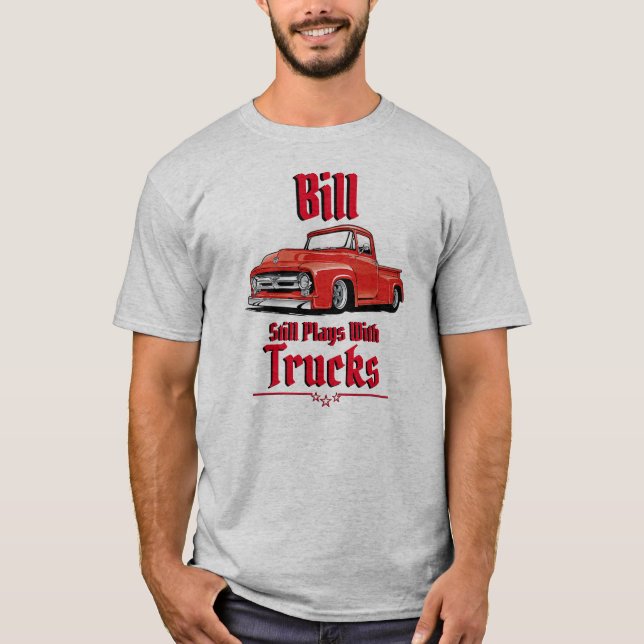 T-shirt Bill Joue Encore Avec Des Camions (Devant)