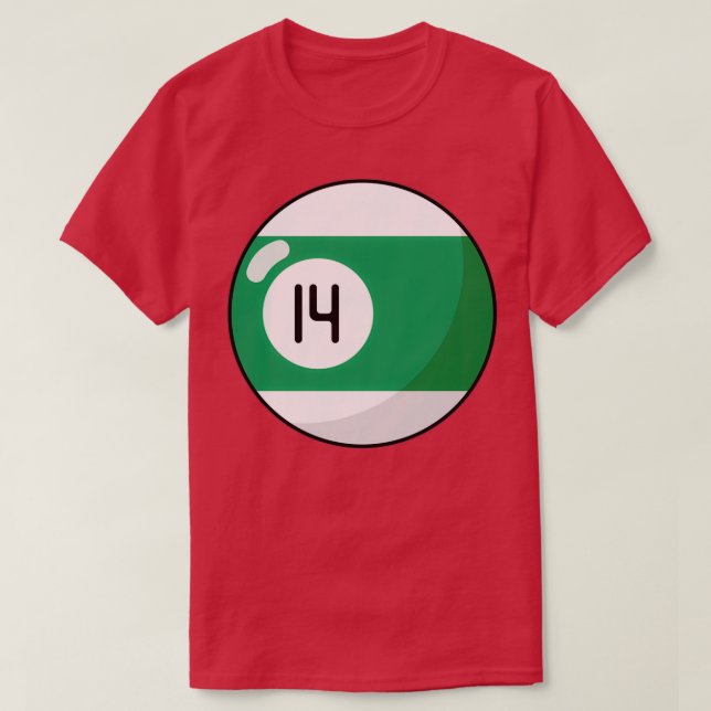 T-shirt Billard 14 vert et blanc (Design devant)