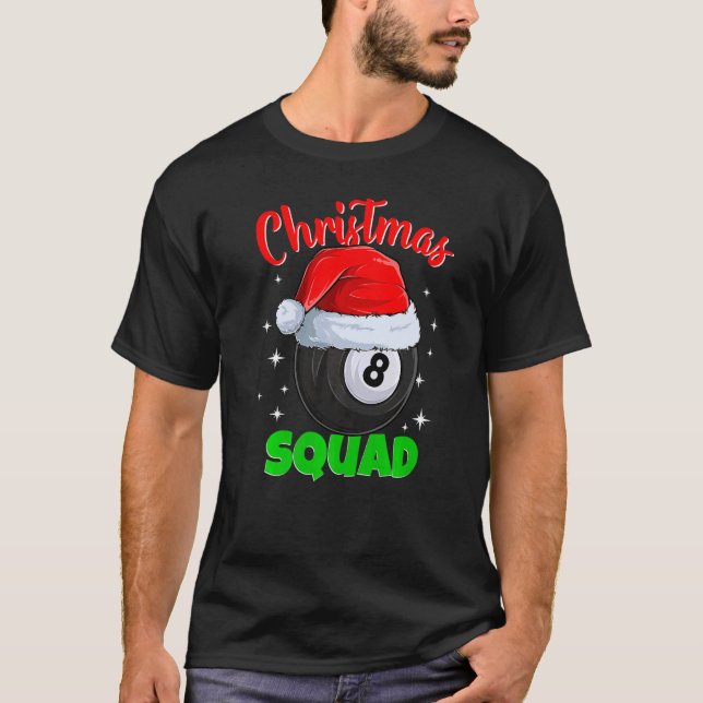 T-shirt Billard 8 balles de Noël Squad Balls Billard Billi (Devant)