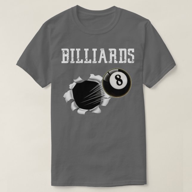 T-shirt Billard, 8 balles, requin de la piscine, Sports pa (Design devant)