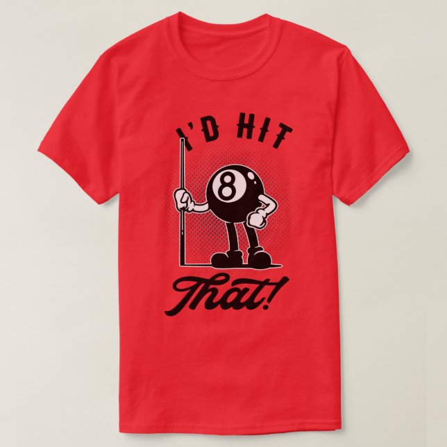 T-shirt Billard 8ball Drôle toon Pool Snooker (Design devant)
