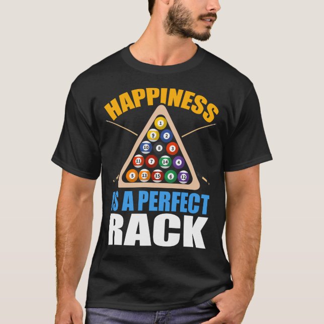 T-shirt Billard amusant Humour en rack (Devant)