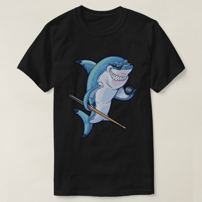 T-shirt Billard amusant requin de piscine (Design devant)