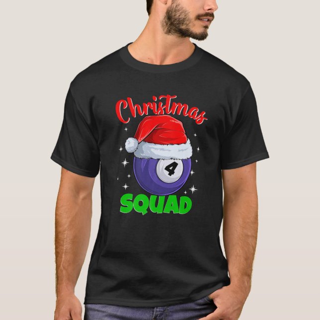 T-shirt Billard Ball 4 Noel Squad Balls Billard Billia (Devant)