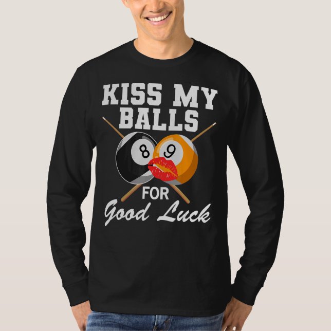 T-shirt Billard billard baiser mes boules bonne chance (Devant)