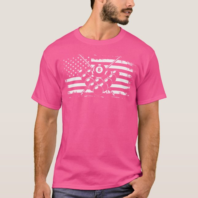 T-shirt Billard Billard Billard American Flag (Devant)