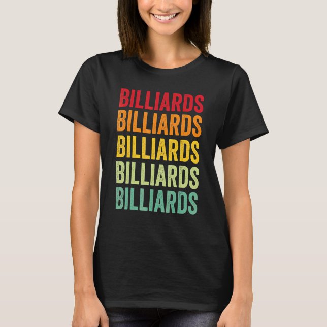 T-shirt Billard Billard Passionné Conception Arc-en-ciel (Devant)