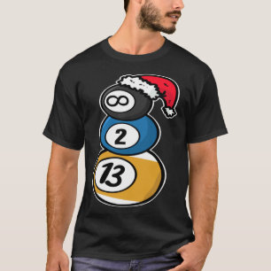 T-shirt Billard Bonhomme de neige de Noël avec billes de b