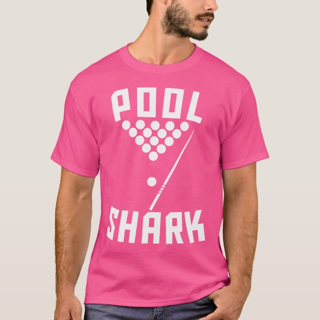 T-shirt Billard Cool de requin de piscine (Devant)