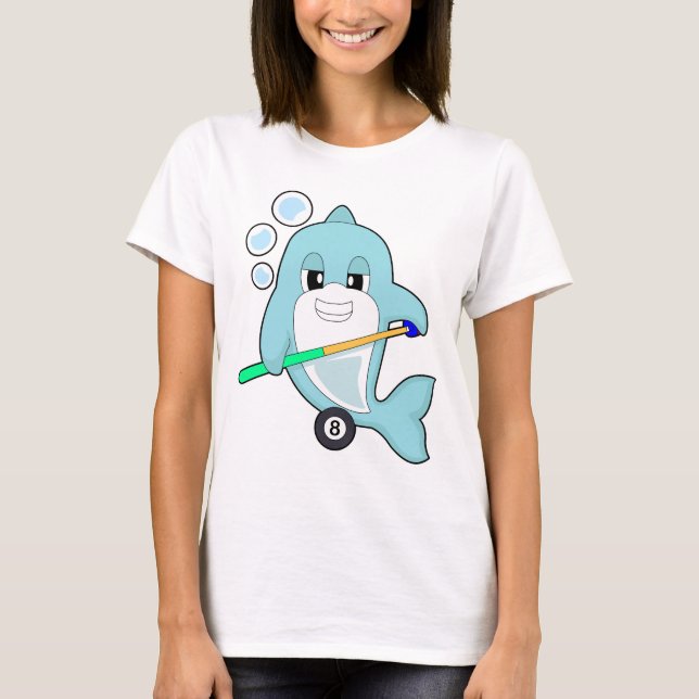 T-shirt Billard Dolphin Queue de Billard (Devant)
