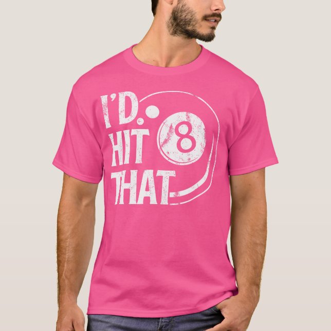 T-shirt Billard Drôle Je Frapperais Que 8 Ballons Pla (Devant)