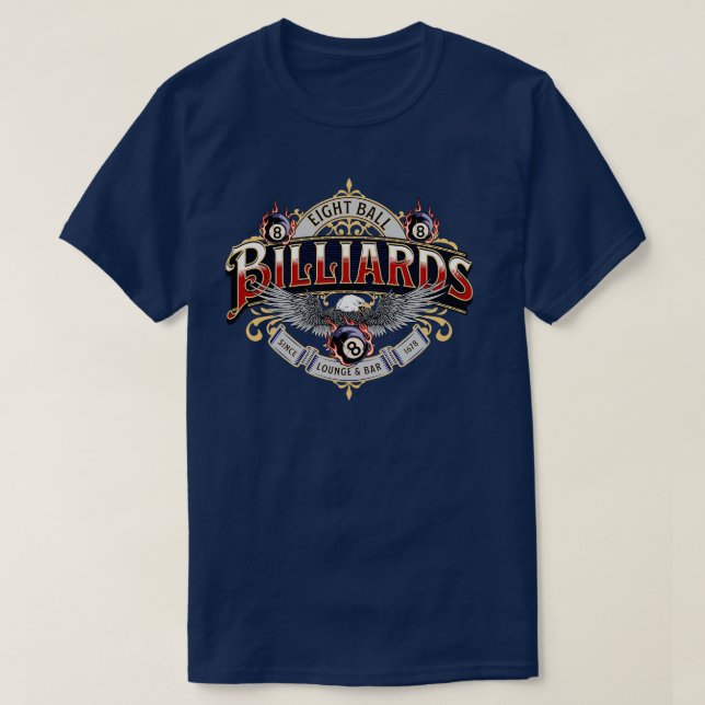 T-shirt Billard Huit Ball Jeu (Design devant)