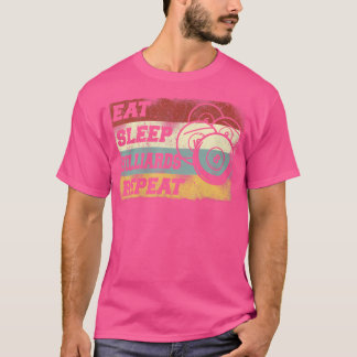 T-shirt Billard Joueur Ball Mange Sleep Billard