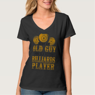 T-shirt Billard Lecteur Ball Grand-père Retraité Vintage