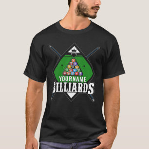 T-shirt Billard personnalisé NOM Cue Rack Pool Room