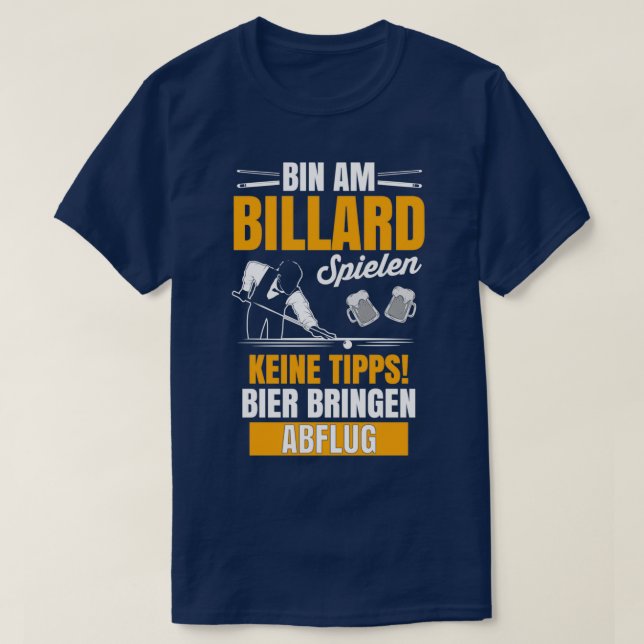 T-shirt Billard Pub Cadeau Sports Pool Lecteur Cue (Design devant)