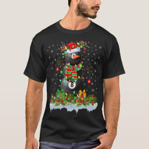 T-shirt Billard Snowman Xmas illuminent Billard Noël