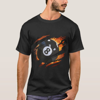 T-shirt Billard T Hommes 8 Ball Pool T Pool Ligue