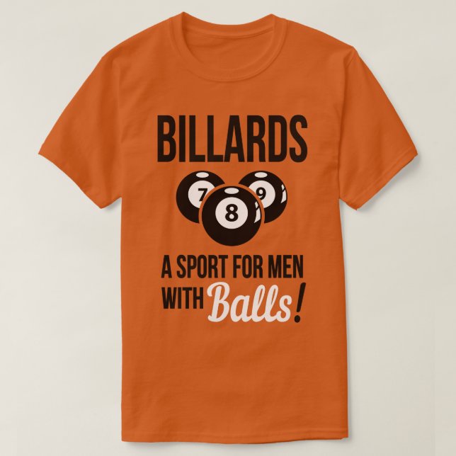 T-shirt Billard un sport avec des boules (Design devant)