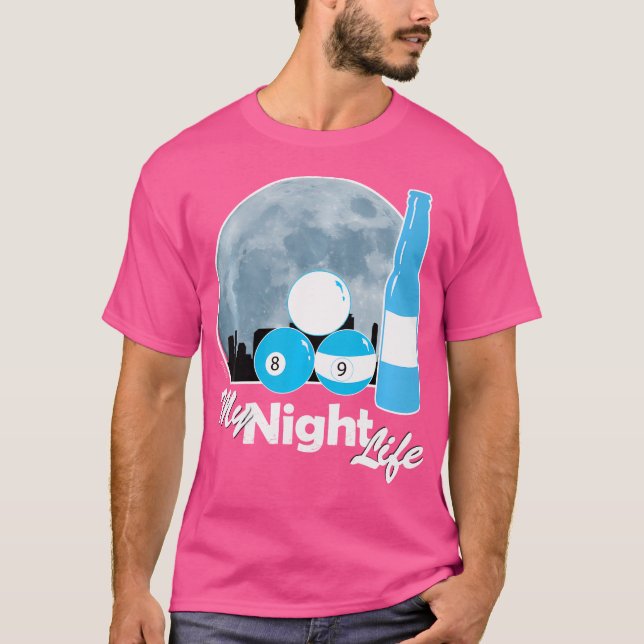 T-shirt Billard Vie nocturne 8 Bal 9 Billard (Devant)