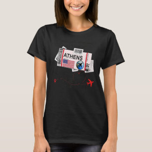 T-shirt Billet d'avion Athènes Fille d'Athènes Carte d'em