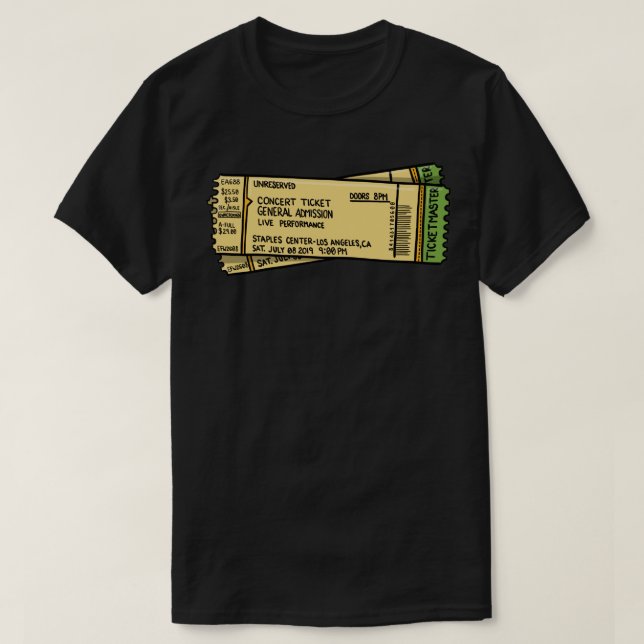 T-shirt Billet de concert vintage Sticker (Design devant)