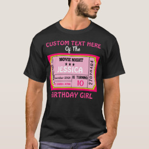 T-shirt Billet de la nuit de cinéma Anniversaire fille Cor