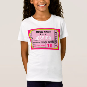 T-Shirt Billet de la nuit de cinéma Anniversaire Fille Per