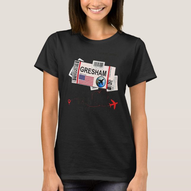 T-shirt Billet de vol Gresham Girl de Gresham Embarquement (Devant)