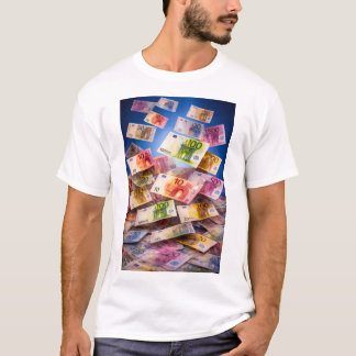 T-shirt Billets de banque Euro flottants – Pluie d'argent