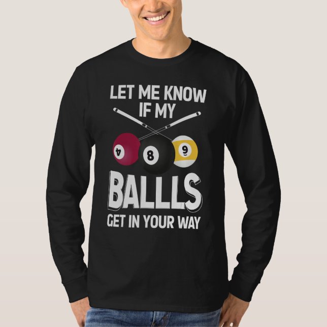 T-shirt Billiard 8 Ball Play Pool Table Cue Stick Snooker (Devant)