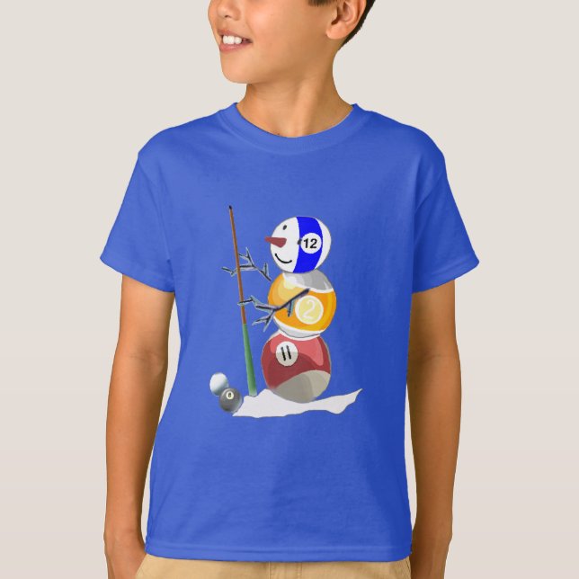 T-shirt Billiard Ball Snowman (Devant)