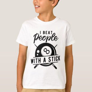 T-shirt Billiard Battre Les Gens Avec Un Bâton Drôle Billi