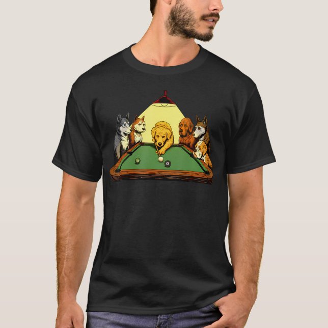 T-shirt Billiard Dogs - Jeu de billard 8 Ball Pool (Devant)