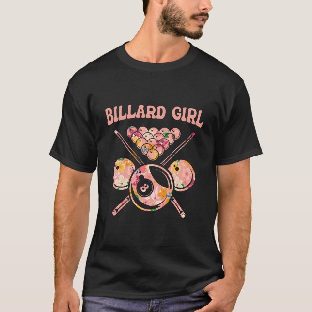 T-shirt Billiard Girl - Joueur Billard Snooker de piscine  (Devant)