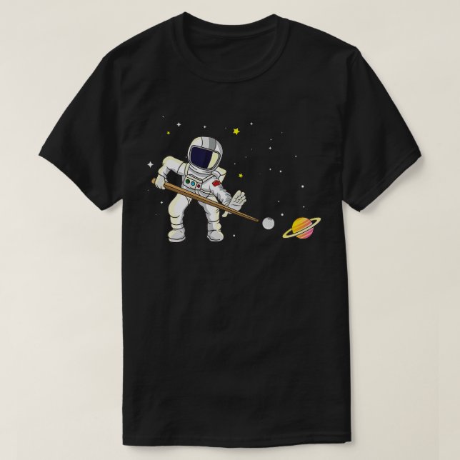 T-shirt Billiard Joueurs Space Billiard Stick astronautes  (Design devant)