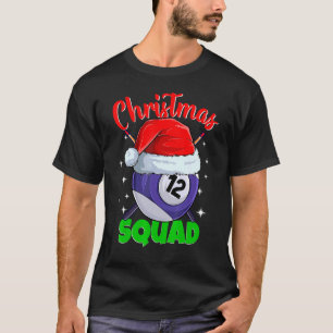T-shirt Billiards 12 Ball Christmas Squad Balls Billes Bil