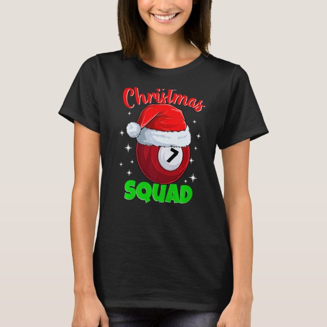 T-shirt Billiards 7 Ball Christmas Squad Pool Balls Billia (Devant)